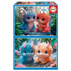EDUCA CASSE-TÊTE 2X100 PIÈCES - MONSTRES MIGNONS #20224